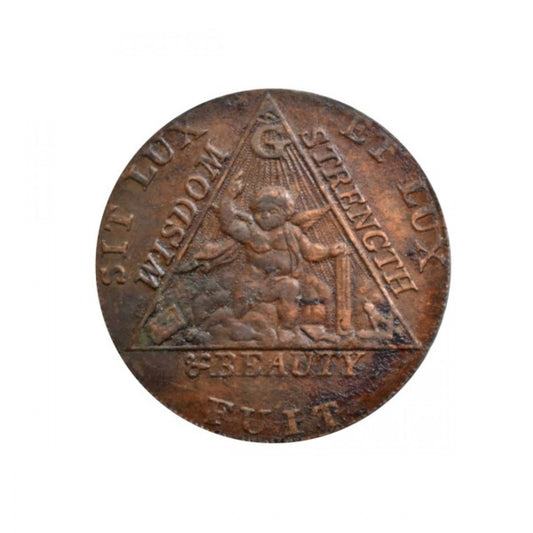 ΜΕΓΑΛΗ ΒΡΕΤΑΝΙΑ - 1790 Birmingham, Masonic 1/2 Penny Token, F-VF